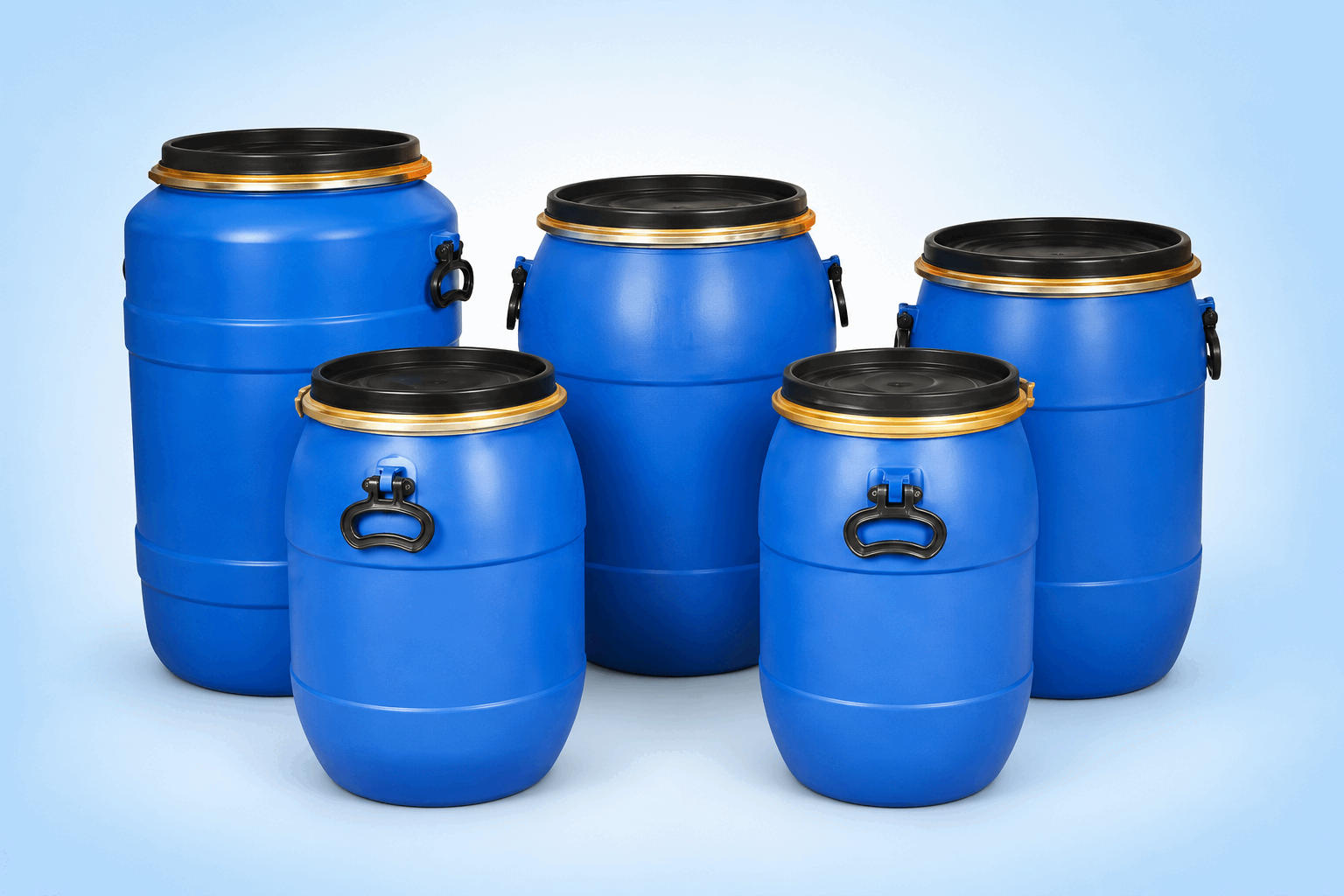 HDPE Full Open Mouth Round Drum With Locking Patti And Sealing Arrangement