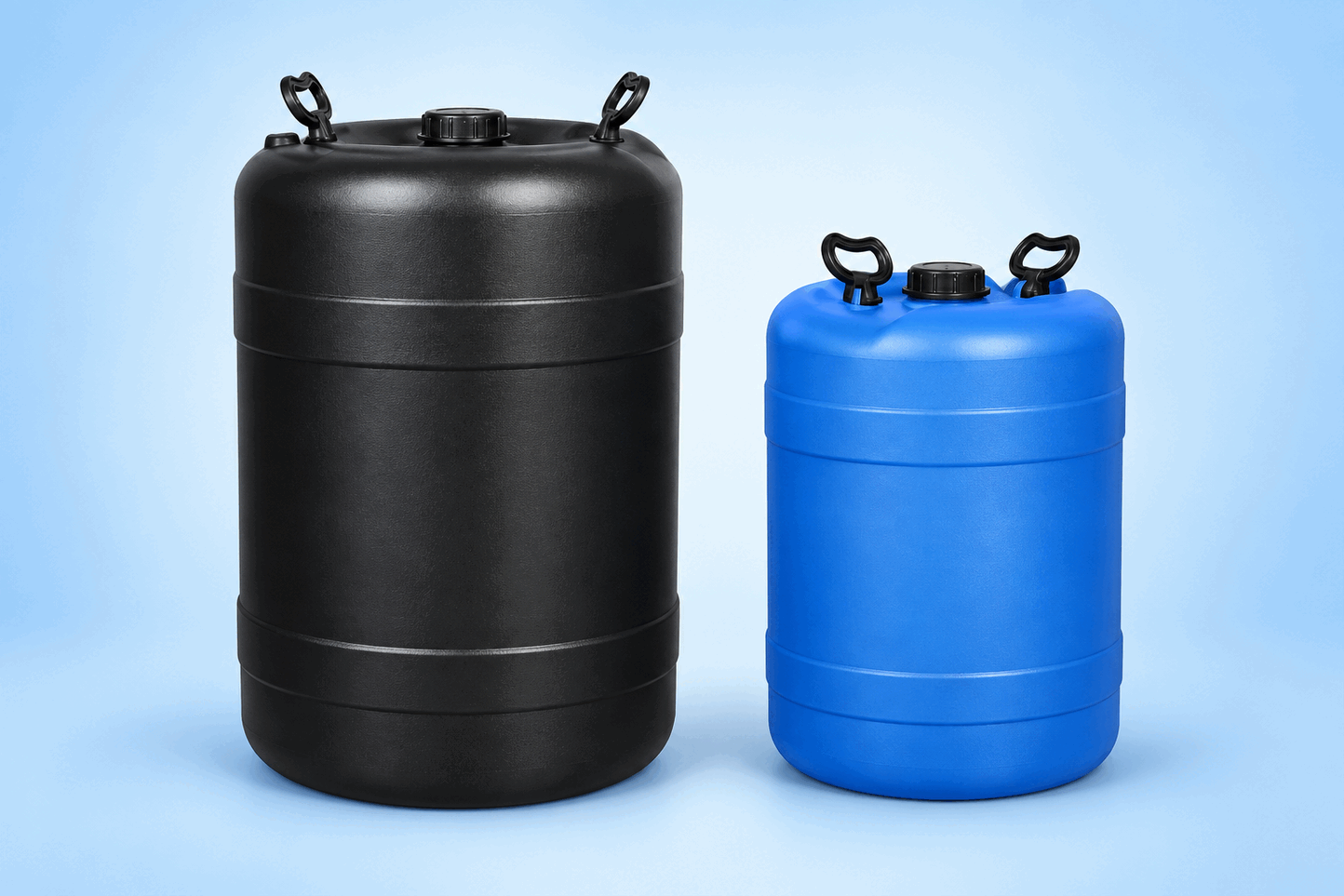 HDPE Round Drum Narrow Mouth With Side Two Bungs & Outer P. P. Cap With Side Two Handle